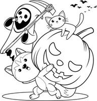 Halloween-Malbuch mit niedlichem Husky vektor