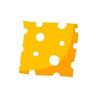 Stück Käse. Lebensmittel schneiden. gelbe Zutat mit Löchern. Roquefort-Milchprodukte. flache karikaturillustration vektor