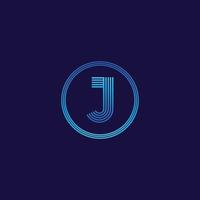 es logo buchstabe j digitales logo des tech-unternehmens vektor