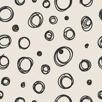 doodled cirklar svart mönster vektor