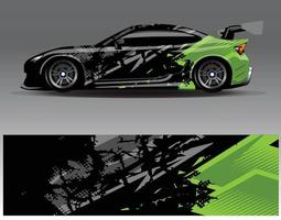 Auto-Wrap-Design-Vektor. grafische abstrakte Streifen-Rennhintergrund-Kit-Designs für Wrap-Fahrzeug-Rennwagen-Rallye-Abenteuer und Lackierungen vektor