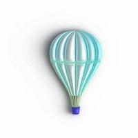 Vektorblauer Heißluftballon 3d im 3D-Stil auf weißem Hintergrund. 3D-Vektorsymbol. vektor