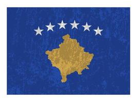 kosovo grunge flagga, officiell färger och andel. vektor illustration.