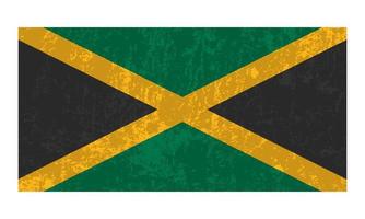 jamaica grunge flagga, officiell färger och andel. vektor illustration.