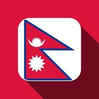 nepals flagga, officiella färger. vektor illustration.