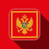 Montenegro-Flagge, offizielle Farben. Vektor-Illustration. vektor