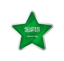 Saudi-Arabien-Flagge im Stern. Knopfstern und Flaggenvorlage. einfache Bearbeitung und Vektor in Gruppen. Nationalflaggenvektorillustration auf weißem Hintergrund.