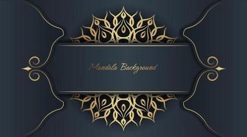 Mandala-Hintergrund, dunkelgrau und gold vektor
