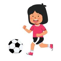 ung barn unge spelar fotboll vektor