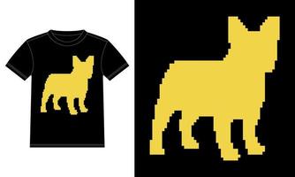 pixel franska bulldogg 80s rolig halloween t-shirt vektor