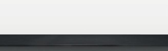 svart metall tabell topp på vit panorama- bakgrund, PR webb mall - vektor