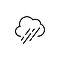 Prognose und Wetterkonzept. minimalistische monochrome Zeichen geeignet für Apps, Websites, Werbung. editierbarer Strich. Vektorliniensymbol der Regendusche vektor