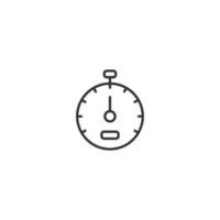 Zeit und Uhr. minimalistische illustration gezeichnet mit schwarzer dünner linie. editierbarer Strich. geeignet für Websites, Geschäfte, mobile Apps. Liniensymbol der Uhr vektor