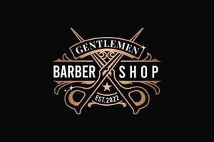 Barbershop Herren Gold-Logo-Vorlage vektor