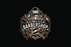 Barbershop-Vektorlogo und Emblem-Vorlage vektor