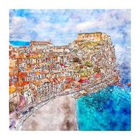 scilla italien aquarellskizze handgezeichnete illustration vektor