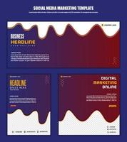 abstrakter Hintergrund Social Media Post modernes Design, für digitales Online-Marketing von Unternehmen, Banner und Poster-Vorlage vektor