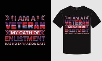 Veteranen-T-Shirt-Design und Veteranen-Typografie vektor