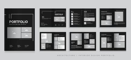 Architektur-Portfolio und professionelles Portfolio-Design-Vorlage für Innenräume vektor