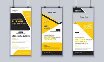 Corporate Business Roll-Up-Banner-Design, Mehrzweck-Roll-Up-Banner-Standee-Design, Vektor-Banner-Vorlage, Corporate-Identity-Druckvorlage vektor