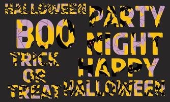 Fröhliches Halloween-Texttypografie-Halloween-Party-Texteffekt-T-Shirt-Design vektor