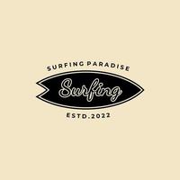 surfing paradis logotyp vektor design illustration