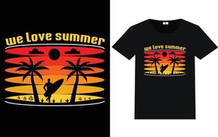 sommertypografie und grafisches t-shirt-design vektor