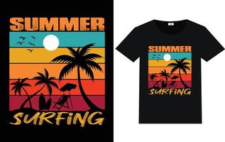 sommertypografie und grafisches t-shirt-design vektor