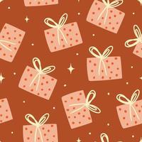 Geschenkbox-Muster. Weihnachtsmuster. Weihnachten digitales Papier. vektor