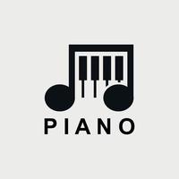 Piano- und Ton-Logo-Design vektor