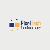 logotyp design för företag med pixel teknologi vektor
