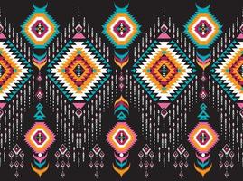 traditionelles ethnisches geometrisches Muster Hintergrunddesign für Hintergründe Teppich Tapete Kleidung Wrap Stoff nahtlose Stickerei Stil Vektor-Illustration vektor
