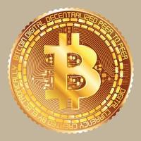 metalliska gyllene bitcoin vektor