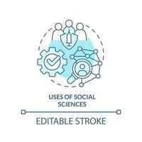 Nutzung der Sozialwissenschaften türkisfarbenes Konzeptsymbol. pandemiebereitschaft abstrakte idee dünne linie illustration. isolierte Umrisszeichnung. editierbarer Strich. vektor