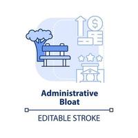 Symbol für das hellblaue Konzept der administrativen Aufblähung. Thema in der Hochschulbildung abstrakte Idee dünne Linie Illustration. isolierte Umrisszeichnung. editierbarer Strich. vektor