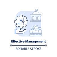 Effektives Management hellblaues Konzeptsymbol. maas einführungskomponente abstrakte idee dünne linie illustration. isolierte Umrisszeichnung. editierbarer Strich. vektor