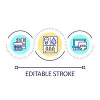 Vergessen Sie nicht das Symbol für das Konzept der regelmäßigen Zahlungsschleife. Stromrechnungen. monatlich zahlende abstrakte Idee dünne Linie Illustration. isolierte Umrisszeichnung. editierbarer Strich. vektor