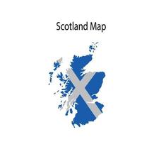 schottland-kartenvektorillustration im hintergrund der nationalflagge vektor