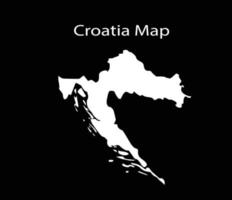 kroatien-kartenvektorillustration im schwarzen hintergrund vektor