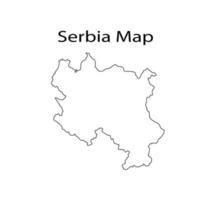 serbia Karta översikt vektor illustration i vit bakgrund