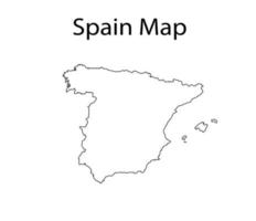 Spanien-Karte Umriss-Vektor-Illustration in weißem Hintergrund vektor