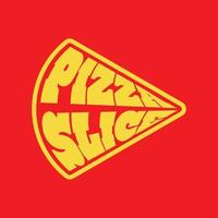 Pizza-Silhouette-Form-Schriftzug-Logo-Vektor-Design vektor