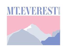 Mount Everest Mountain Silhouette Vintage Poster Design Vektordruck Kleidung Logo Hintergrund vektor