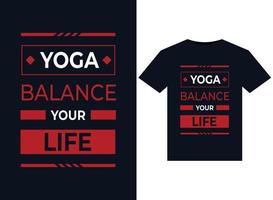 yoga balance your life illustration für druckfertiges t-shirt-design vektor