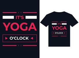 it's yoga o'clock illustration für druckfertiges T-Shirt-Design vektor