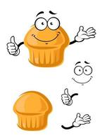 tecknad serie ljuv muffin med tumme upp vektor