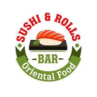 Sushi und Brötchen. orientalische japanische Essensbar vektor