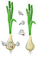 Cartoon Frühlingszwiebel oder Frühlingszwiebel Gemüse vektor