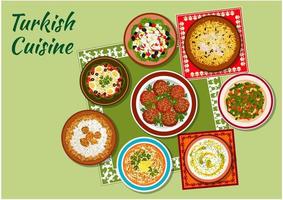sommar maträtter av turkiska kök ikon vektor