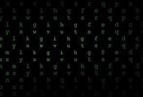 mörkgrön vektor layout med latinska alfabetet.